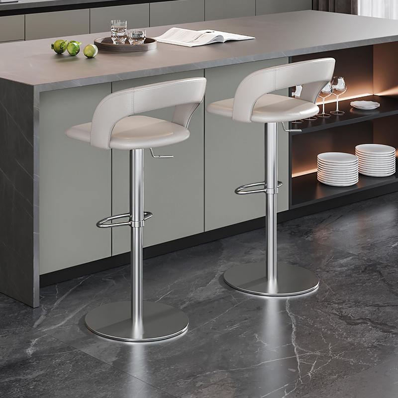 和顿 现代吧台椅 升降旋转靠背高脚凳子家用轻奢吧椅前台吧凳757