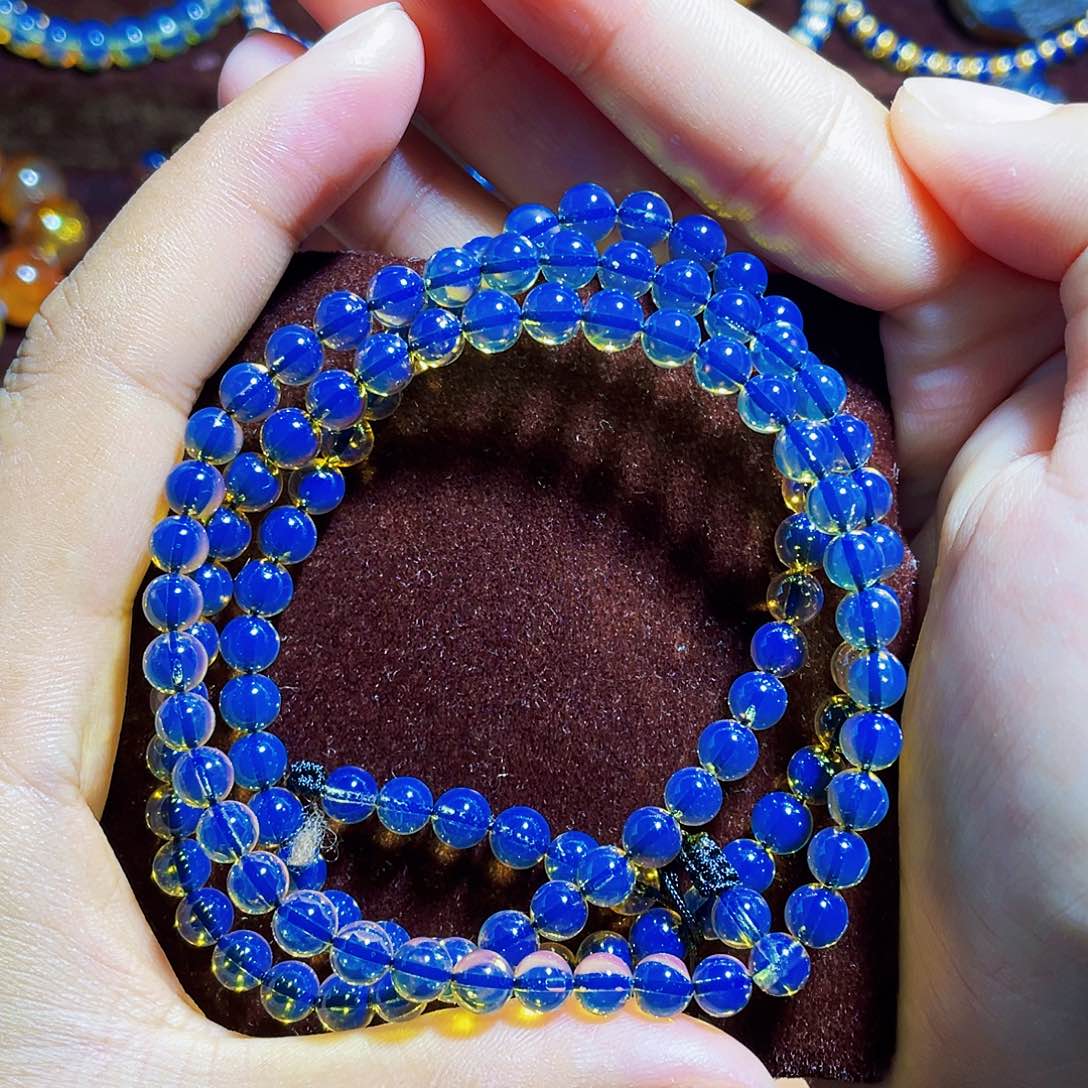 蓝珀裸石未镶嵌5加108