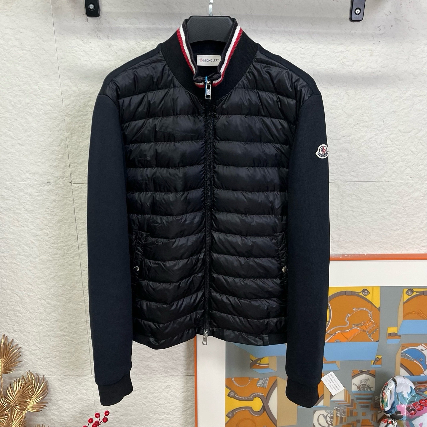 99新 MONCLER 针织拼接羽绒服/L码/2512164