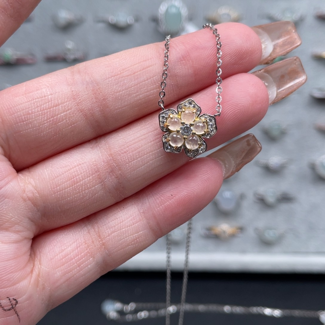 翡翠戒指银S925镶嵌戒指