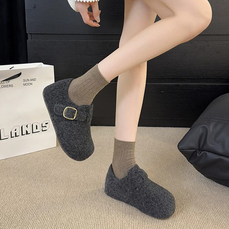 爆款厚底时尚百搭新款秋冬一脚蹬勃肯豆豆鞋M6222-12