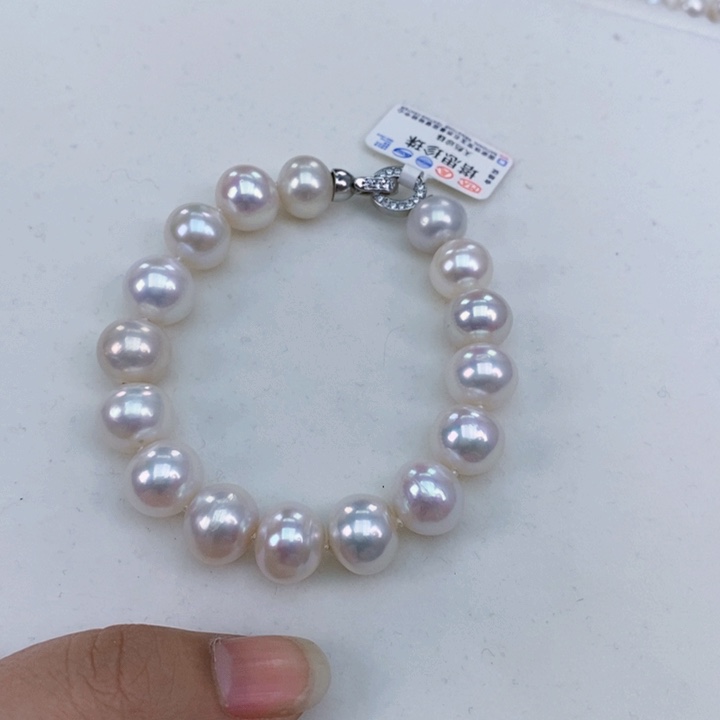 淡水珍珠颈饰合金10.5-12极强光大手链