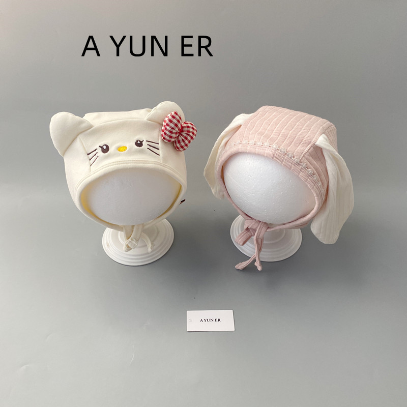 婴儿帽子秋冬新款公主可爱女童护耳帽秋季小月龄女宝宝防风包头帽