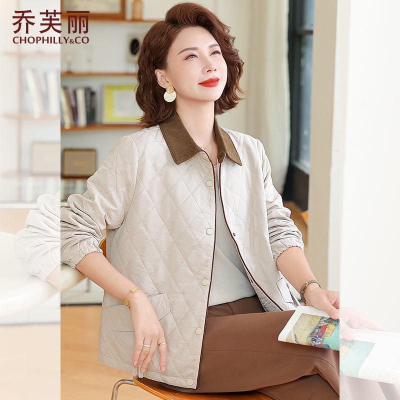 50多岁妈妈秋装外套洋气大码2025新款中老年女春秋季休闲夹克上衣