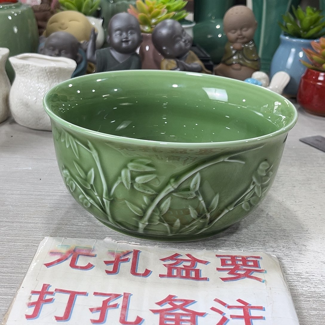 陶瓷绿植多肉微瑕花盆口径17*8.5无孔