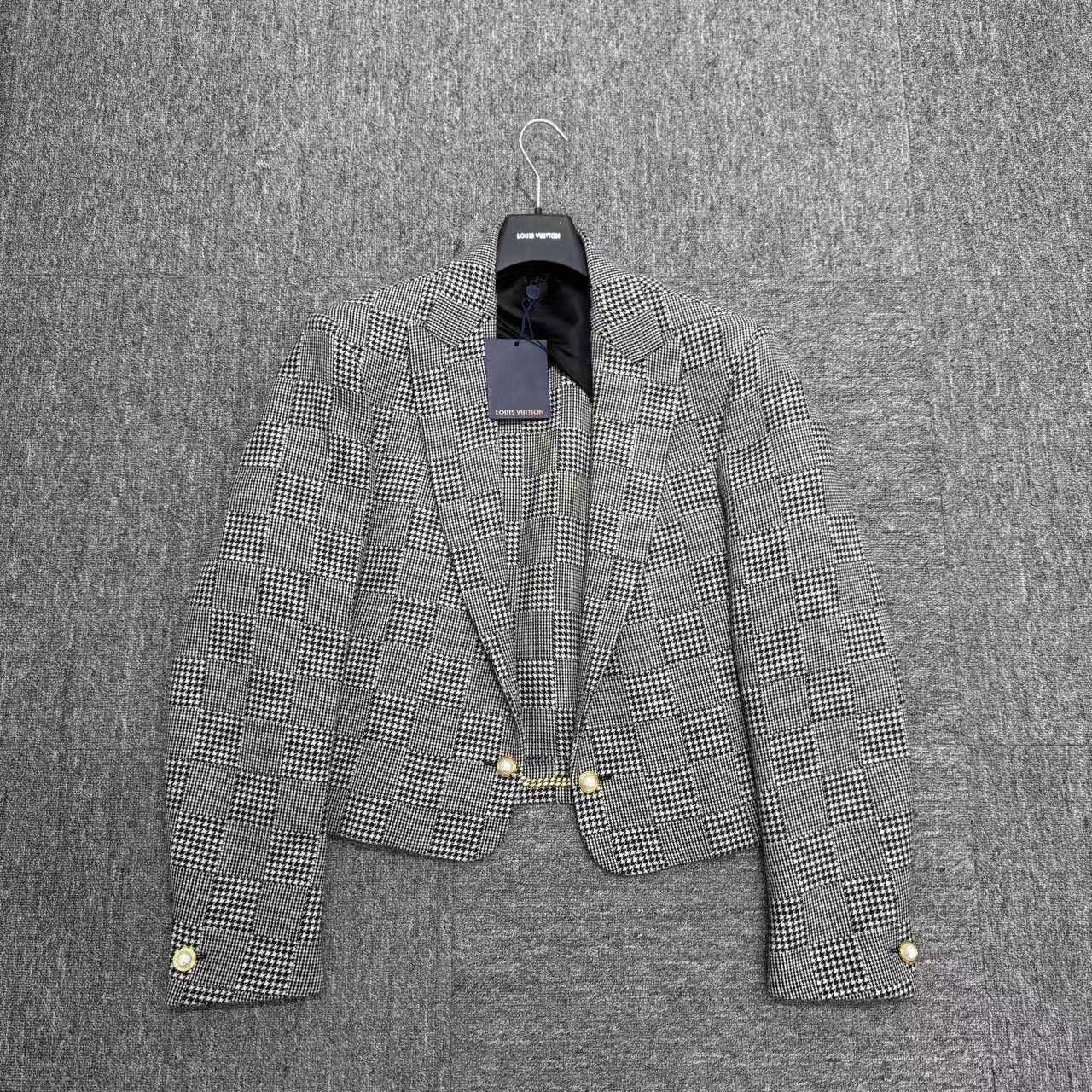 louis vuitton lv 菲董千鸟格短款西装外套/50码/全新带吊/12412