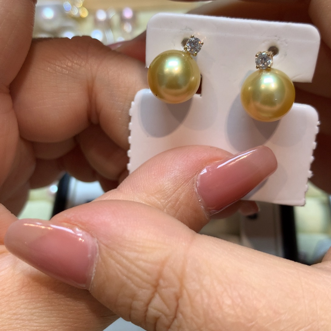海水珍珠耳饰14K金镶嵌