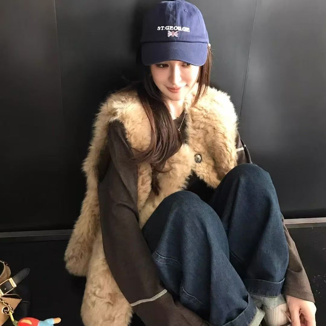 人造皮草 复古欧尼马甲羊羔毛仿皮草外套女环保皮草坎肩上衣
