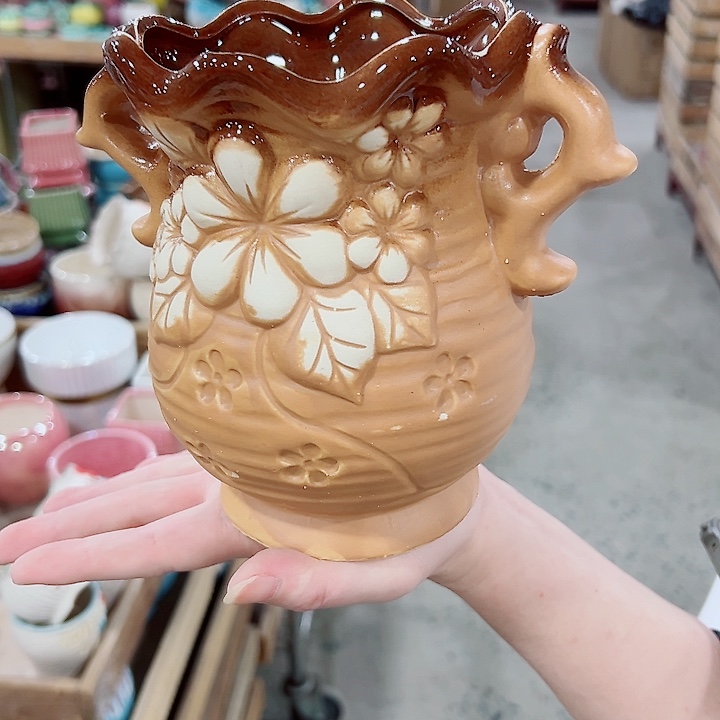 有孔.凑满10元发货多肉陶瓷花盆！