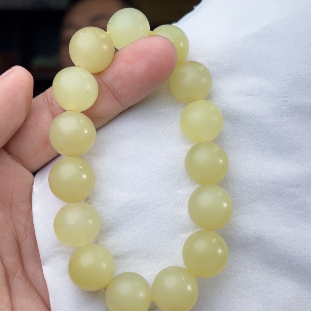 和田玉未镶嵌手串天然和田玉新疆若羌黄口料卡13+