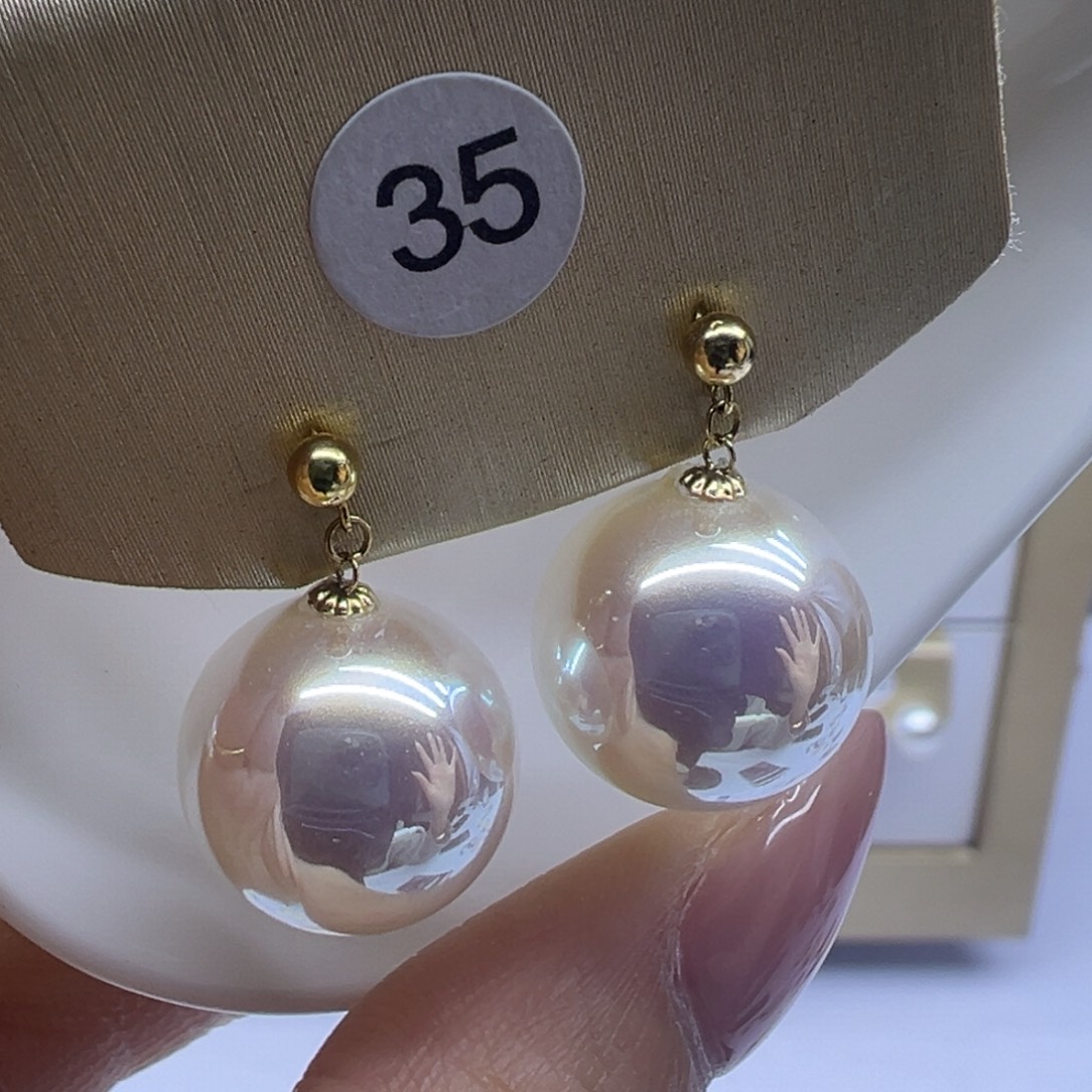 18K金镶嵌耳饰淡水珍珠