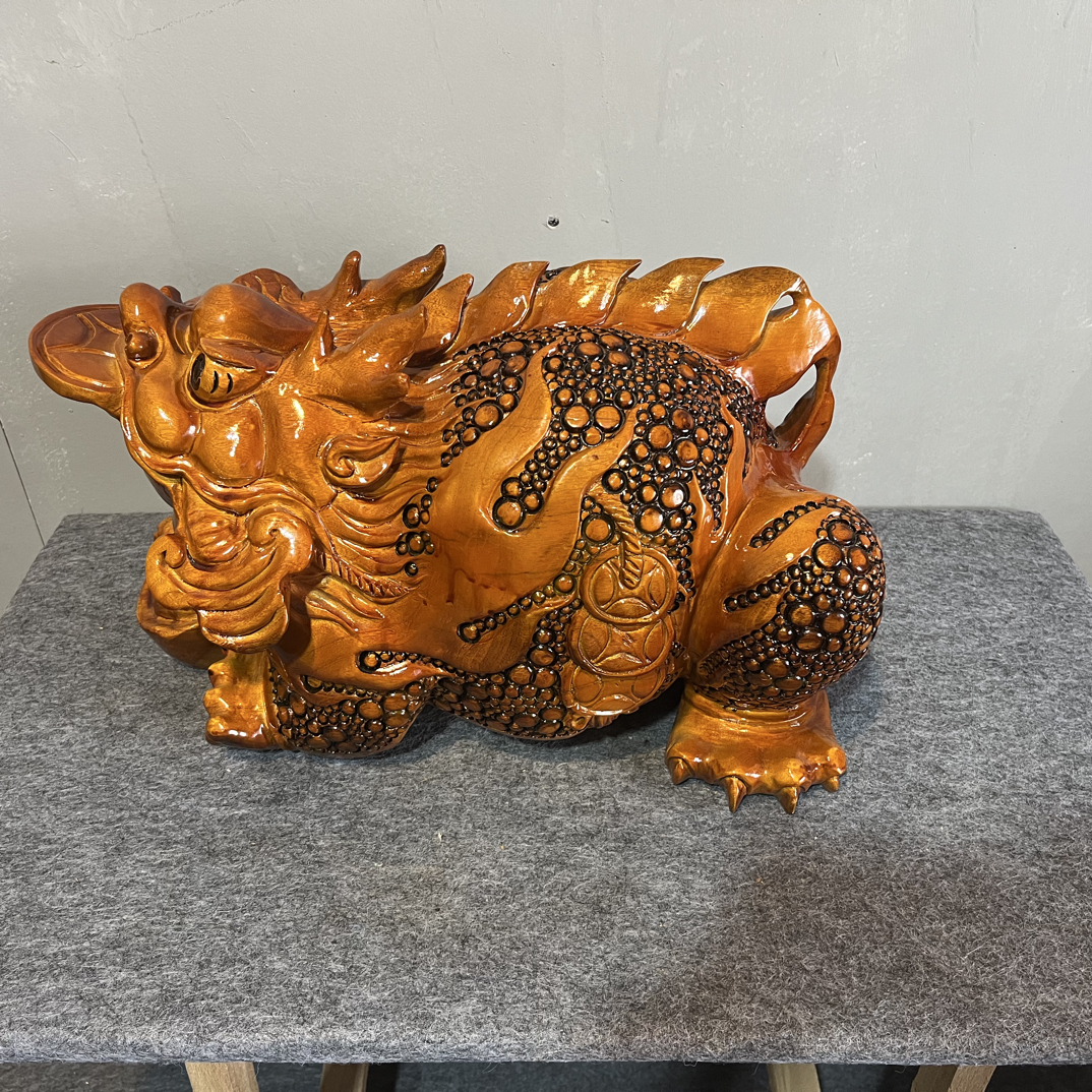 香樟木三足火龙金蟾 43-26-25