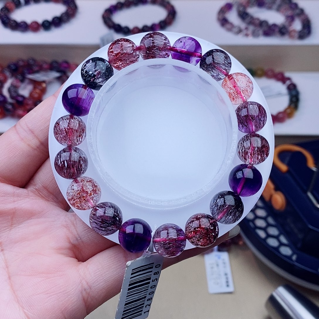 未镶嵌手链水晶黑加仑超七11+m