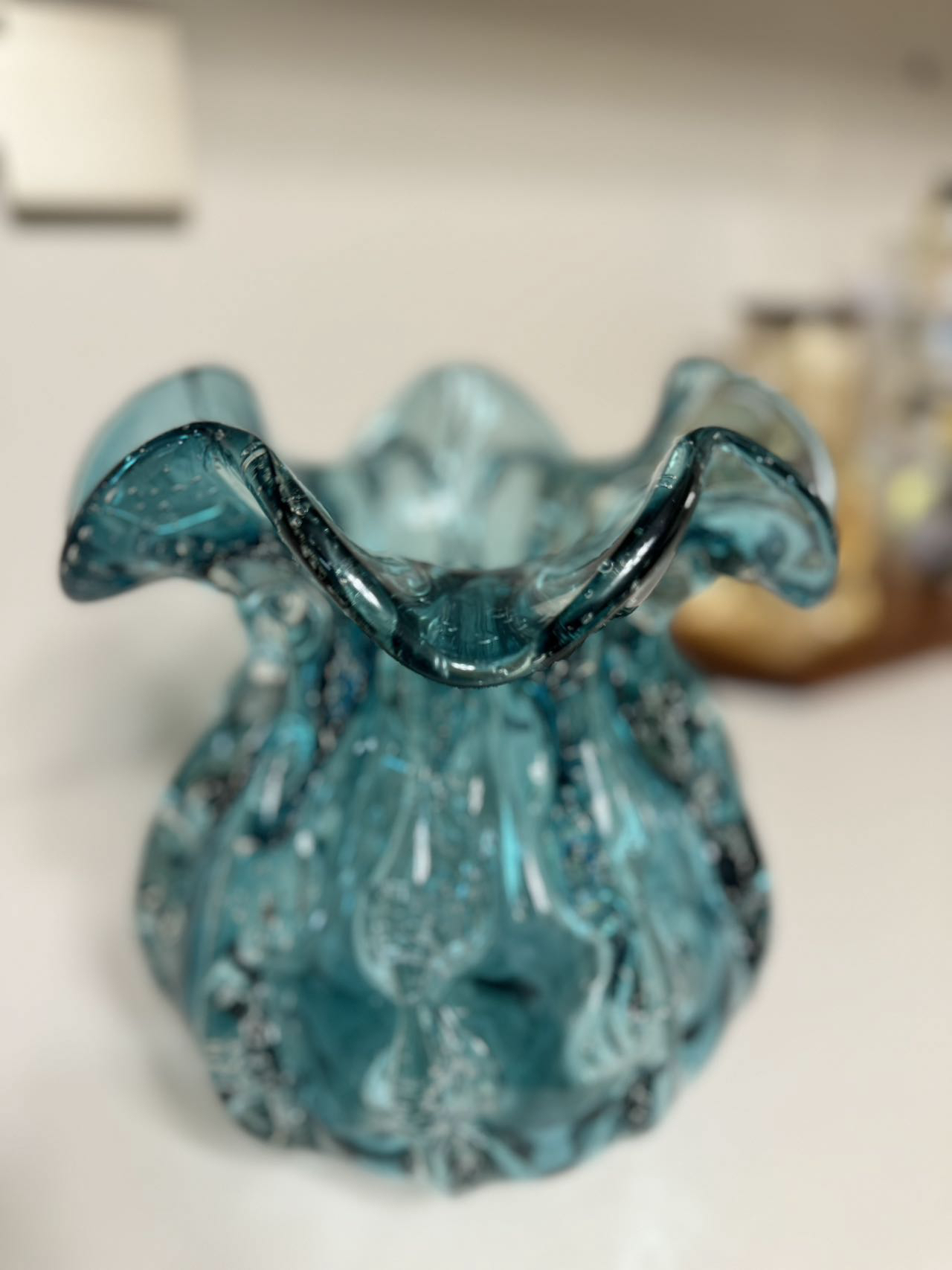 现代琉璃花瓶高档福袋钱袋子插花花瓶家居摆件不带花