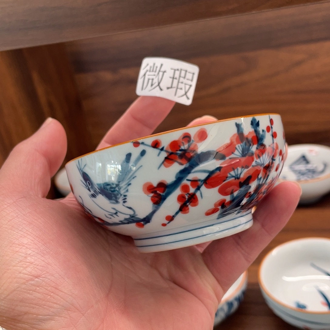 釉下手绘茶具微瑕