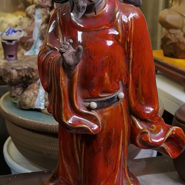 潇***叔陶石湾公仔陶瓷摆件