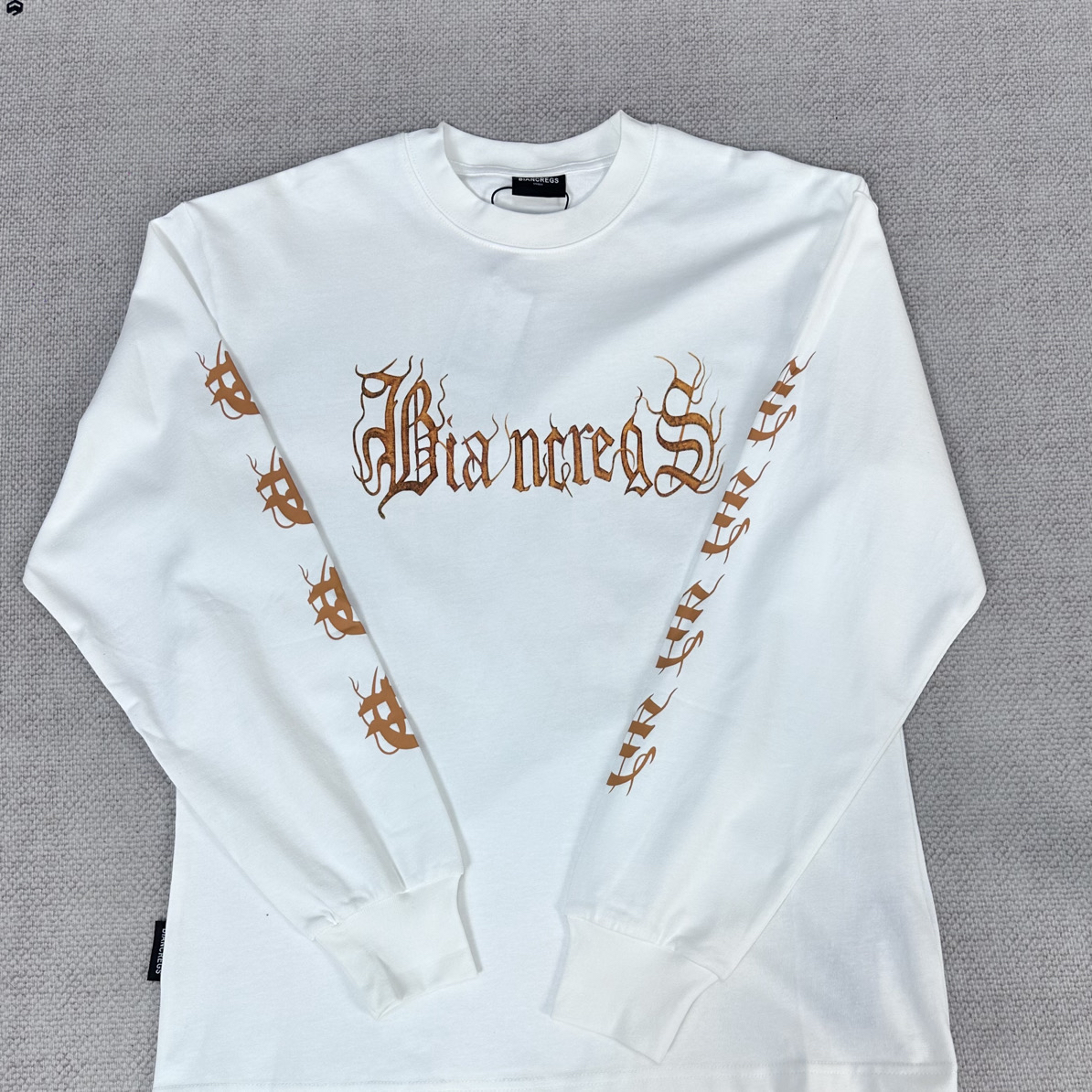 奥特莱斯清仓美式复古高街纯棉重磅长袖男士T恤上衣秋季潮流5509