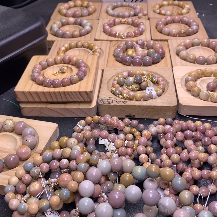 石英质玉手链合金逆***豆