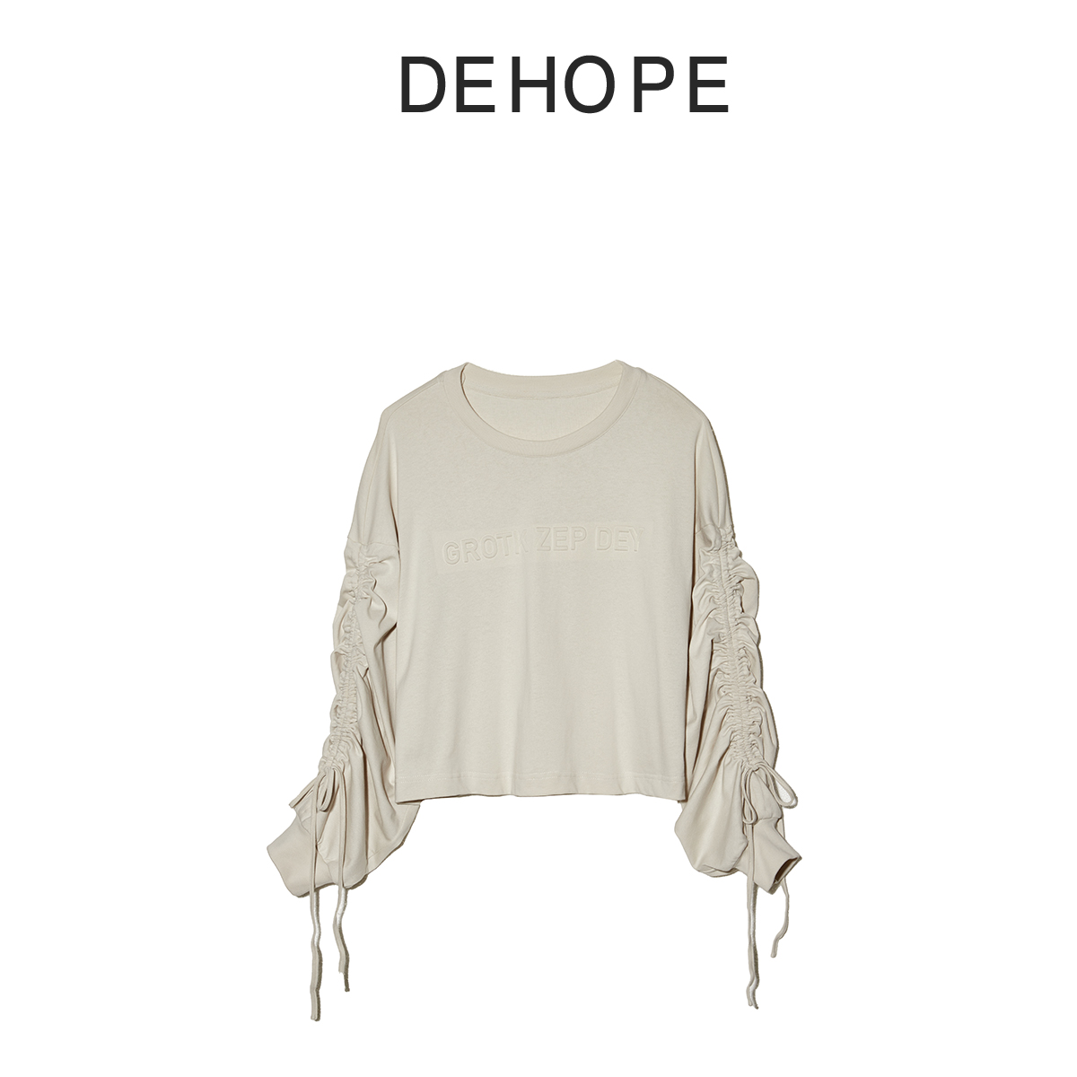 【罗马假日】2025早春新款时尚百搭纯色设计感抽绳长袖卫衣