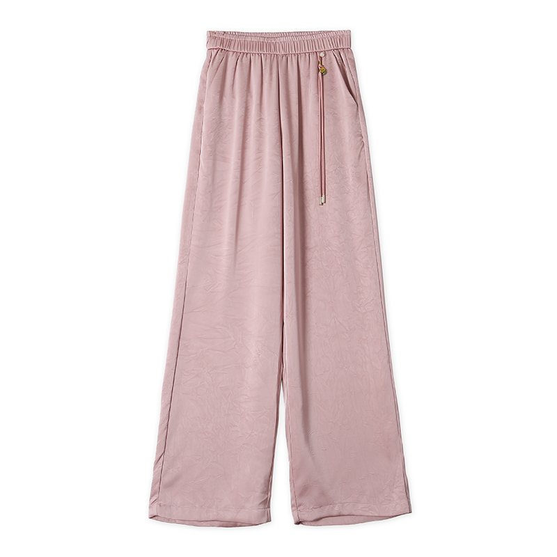 CELLENDI夏季百搭时尚显瘦高腰休闲瘦版阔腿裤垂感直筒裤女装薄款