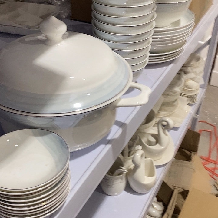 新骨瓷水墨蓝彩56件套套装一套