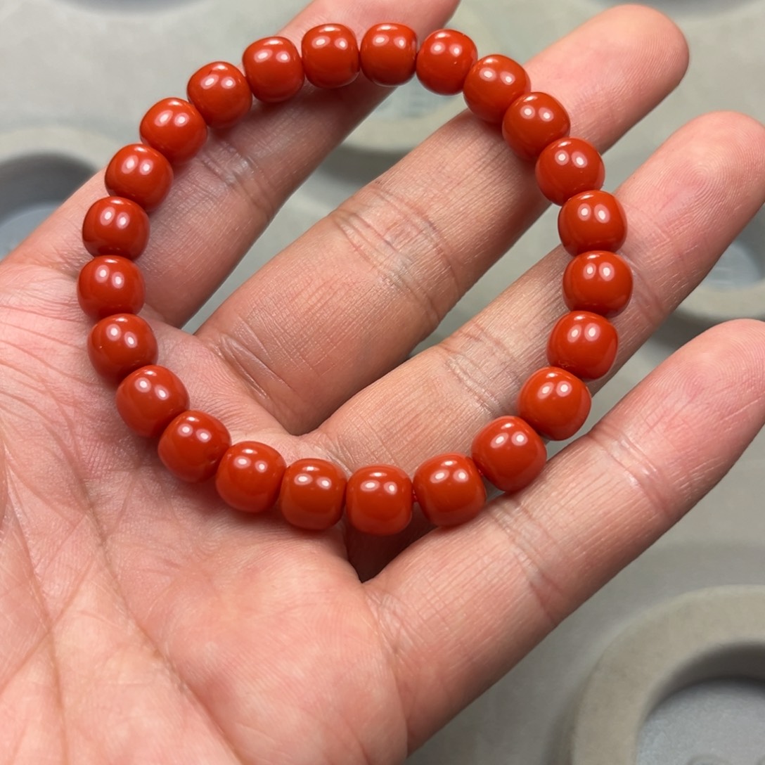 南红玛瑙老型手串未镶嵌茶*猫