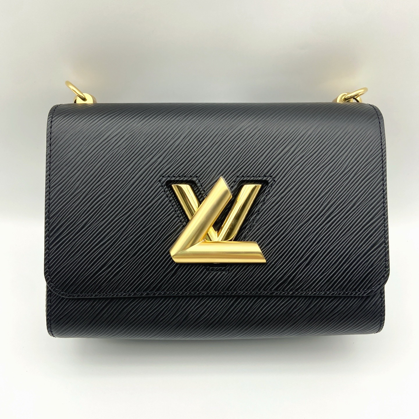 未使用 LouisVuitton/路易威登 扭扭扣款 黑金水波纹中号 斜挎包