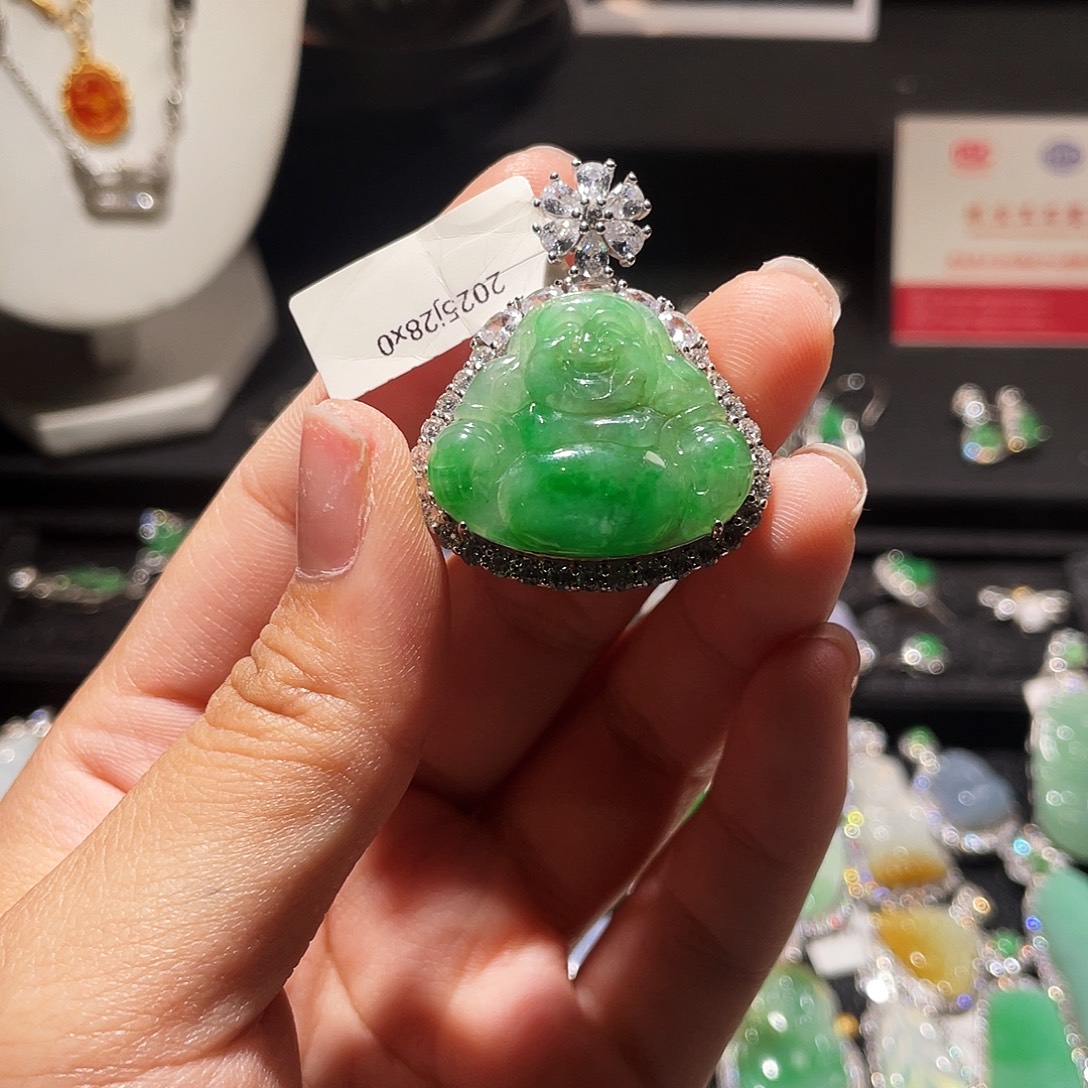 翡翠银S925镶嵌颈饰