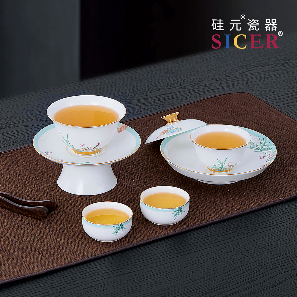 【硅元瓷器 青云直上】硅元瓷器高石英瓷青云直上茶具散件自用送人