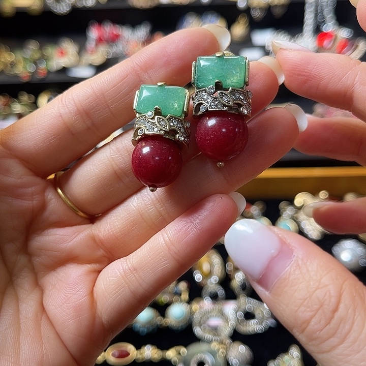 琉璃纯铜合金古典耳饰