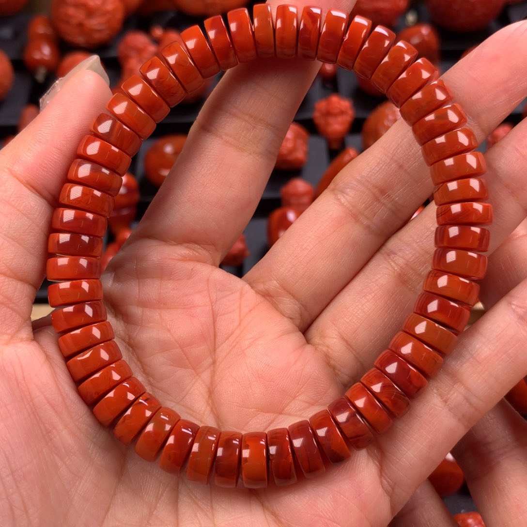 未镶嵌药片手串9mm南红玛瑙
