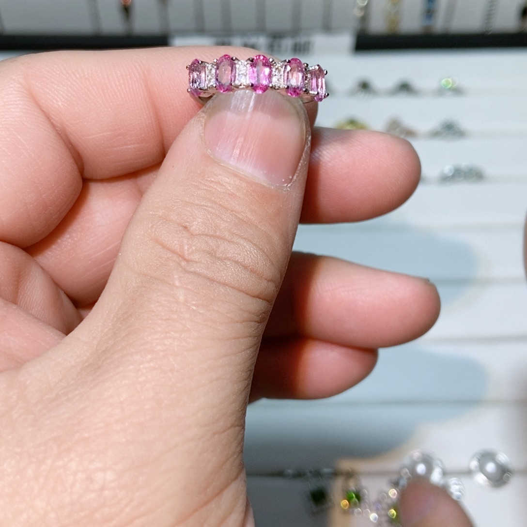 绿水晶戒指银S925镶嵌