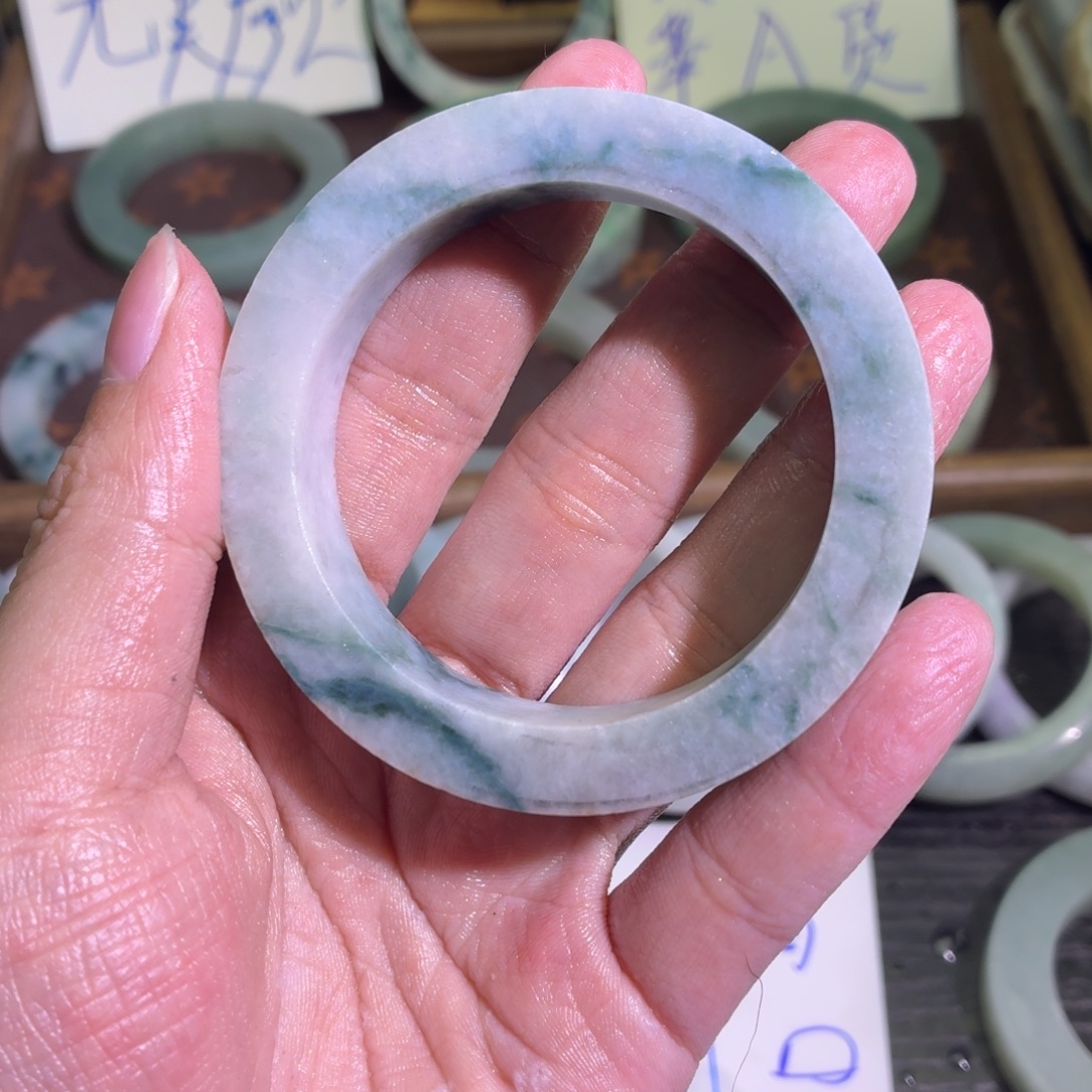 定制翡翠未镶嵌天然纹理随机，追求完美者慎拍