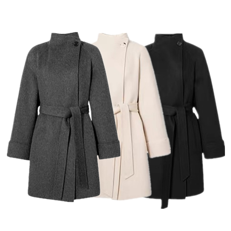 MM商场同款2025秋冬新款收腰显瘦双面呢羊毛大衣毛呢外套女0781