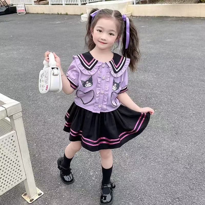 开箱款2025夏季新款卡通学院风JK童装库洛米