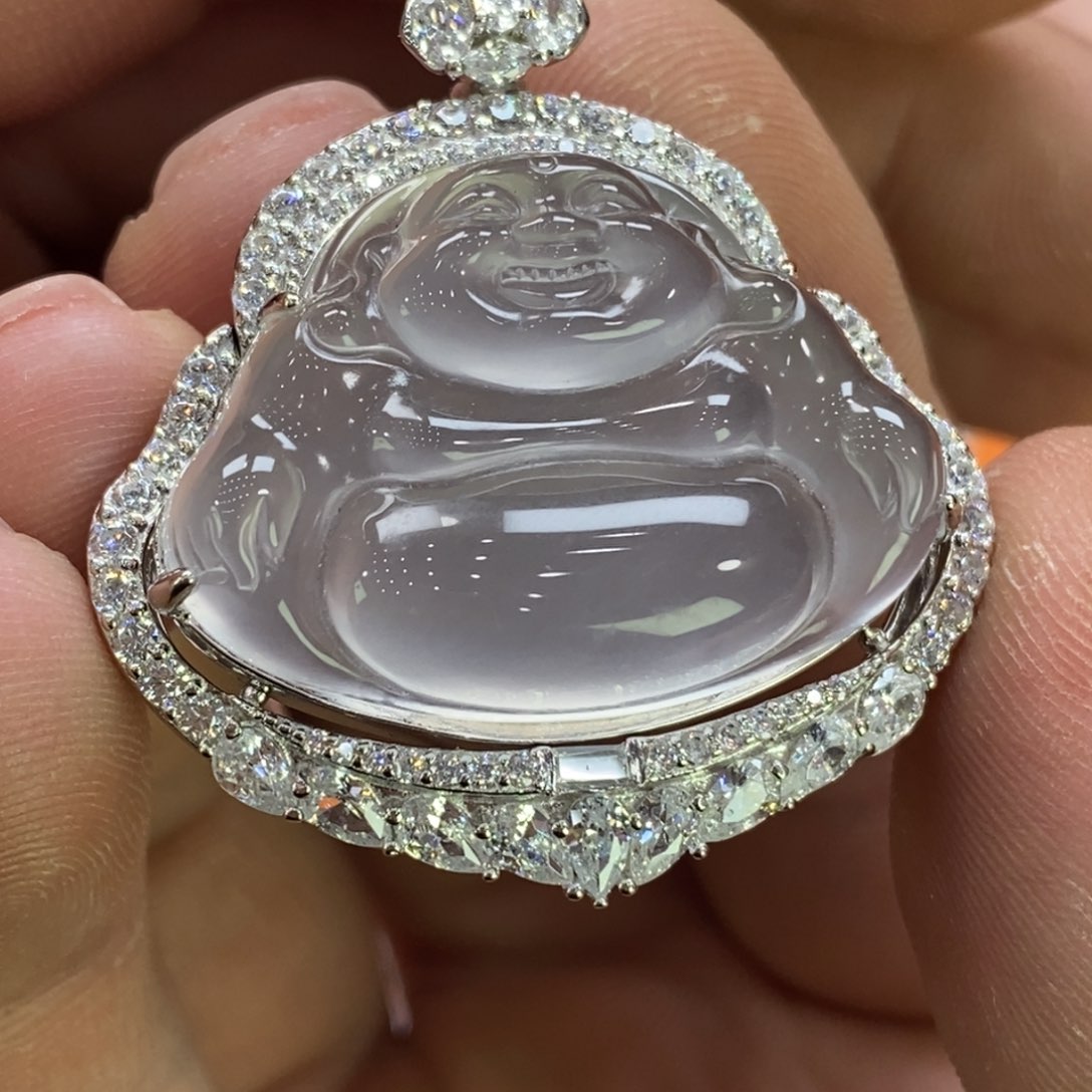 石英质玉吊坠银S925镀金镶嵌韩*英