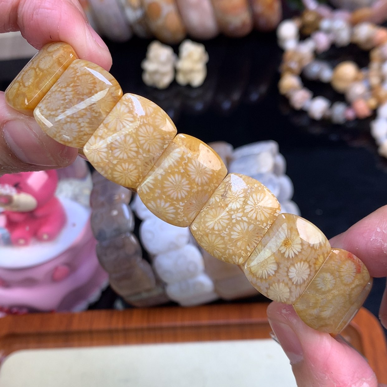 【闪购商品】颈饰未镶嵌硅化珊瑚（珊瑚玉）109号金糖雏菊