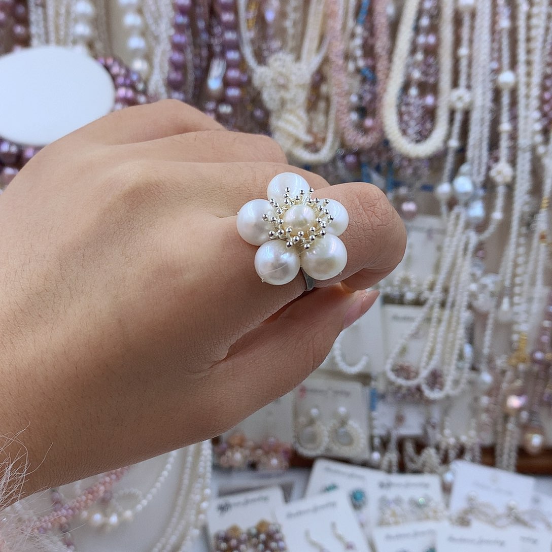 项链银S925镶嵌淡水珍珠