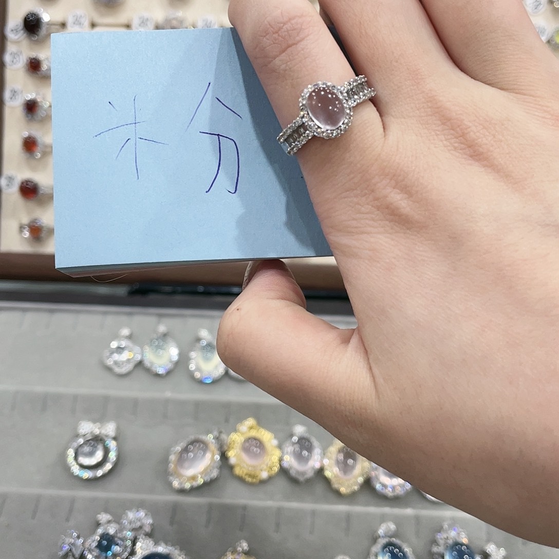 蛇纹石玉吊坠戒指手链银S925镶嵌小**-