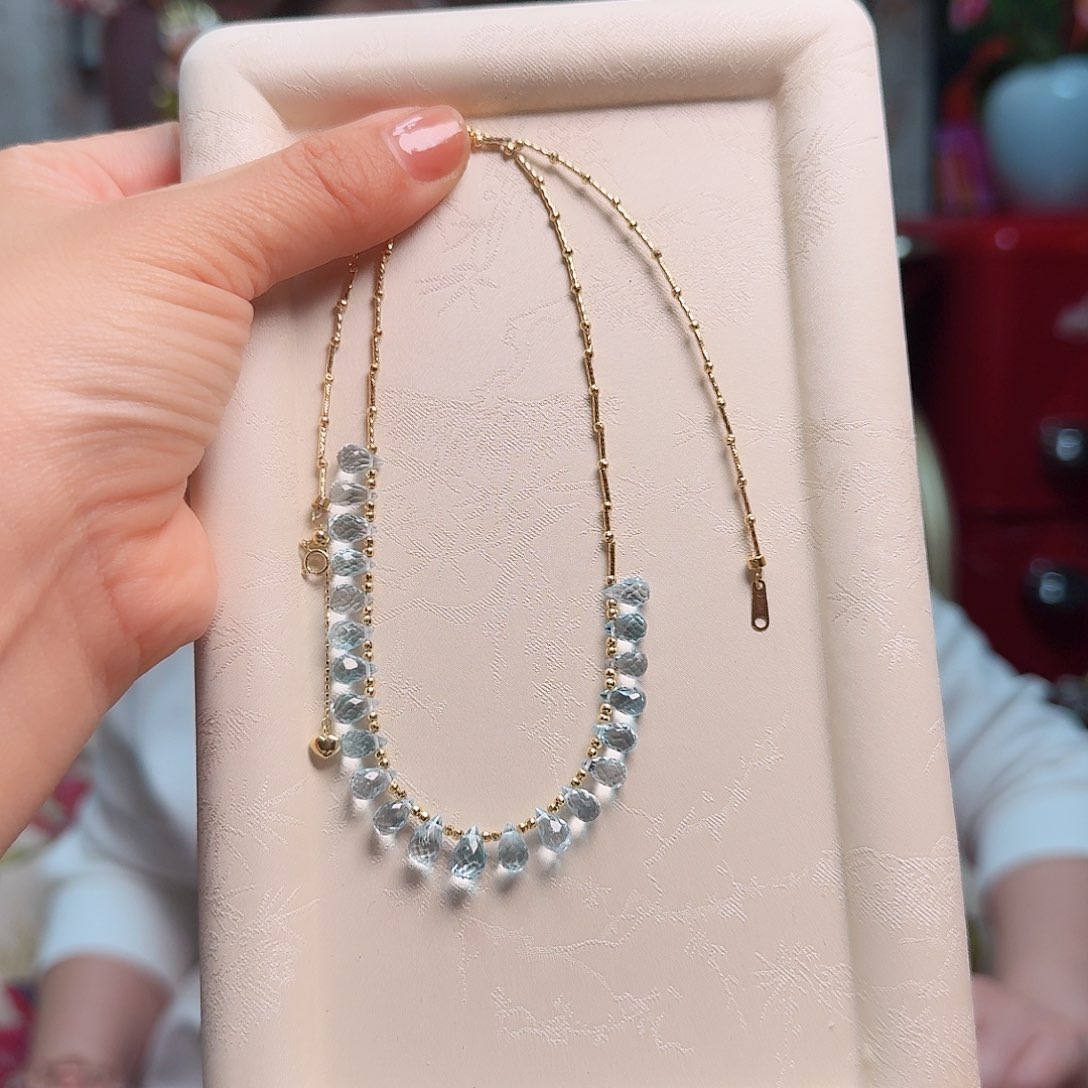 托帕石颈饰18K金镶嵌