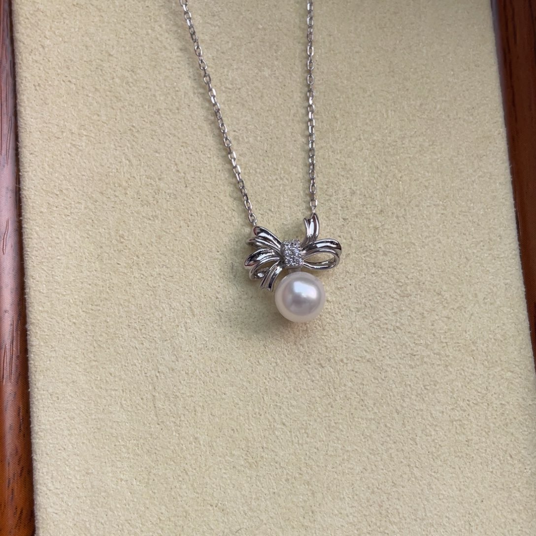 海水珍珠银S925镶嵌项链