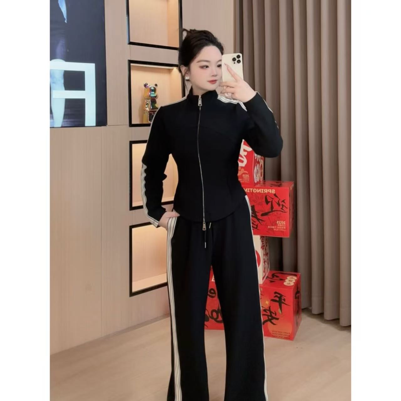 时尚显瘦百搭休闲上衣+长裤胖恩微胖定制【MQ209】