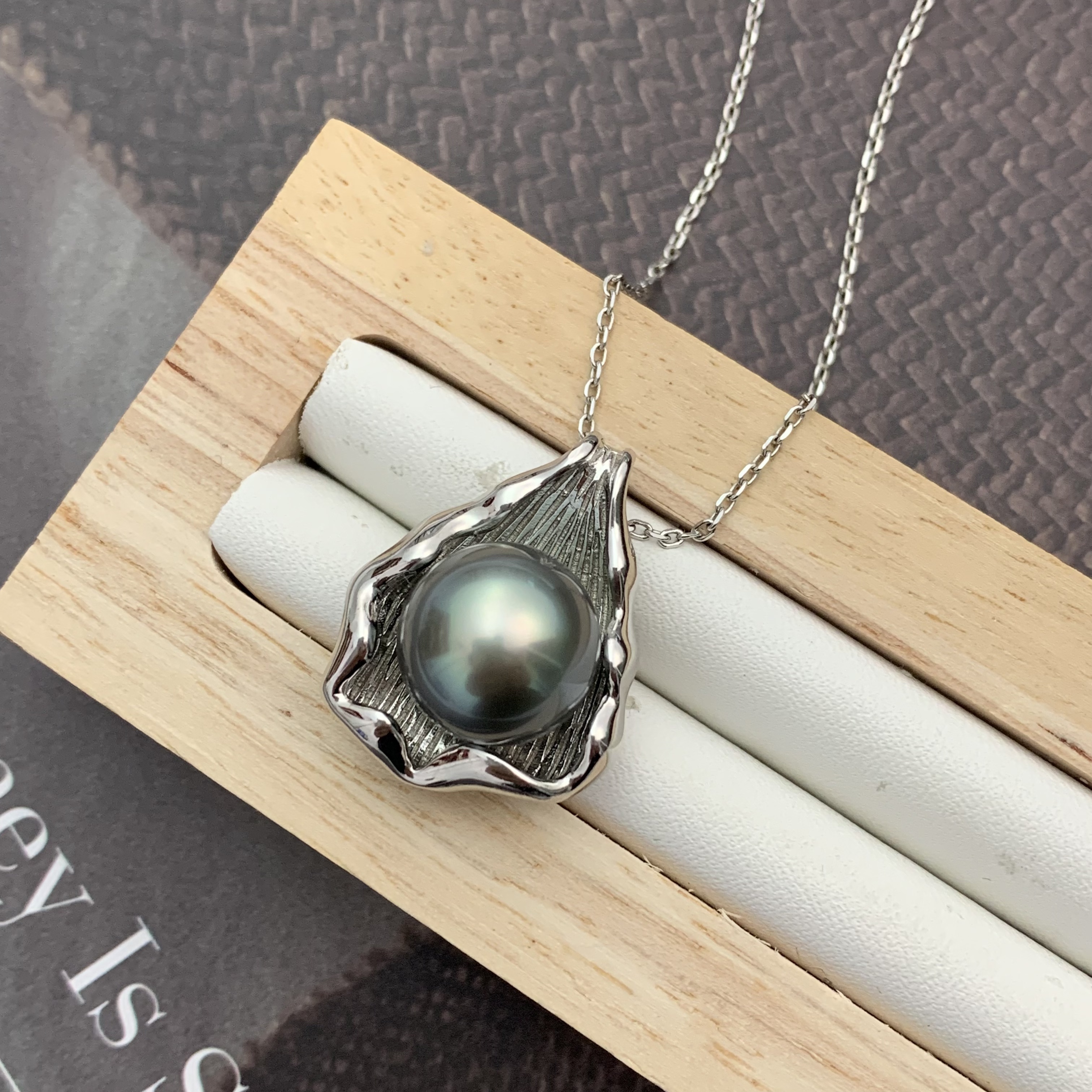 海水珍珠大溪地黑珍珠12-13mm 吊坠-LY