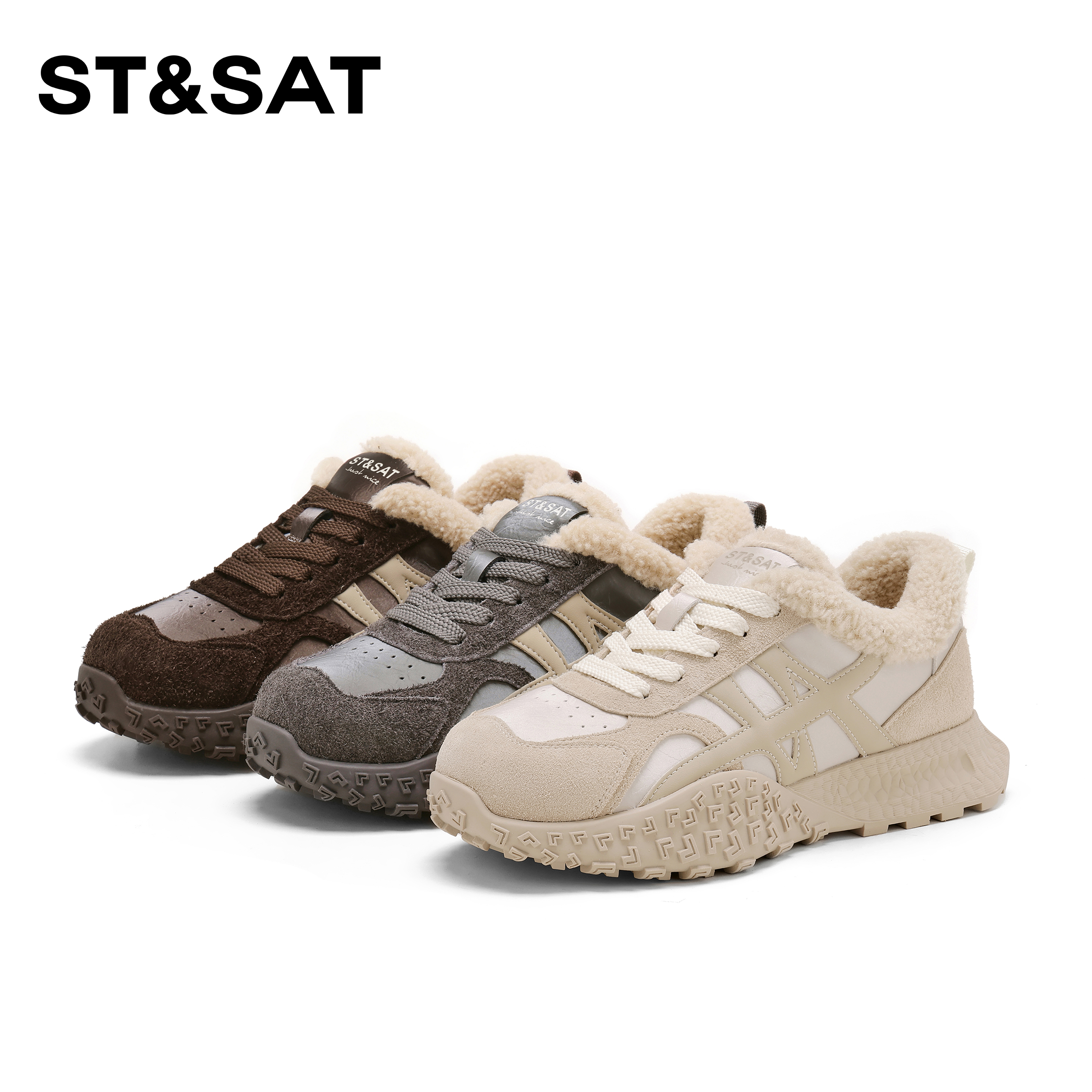 St&Sat/星期六时尚百搭厚底休闲女鞋2026新款学院风休闲德训鞋