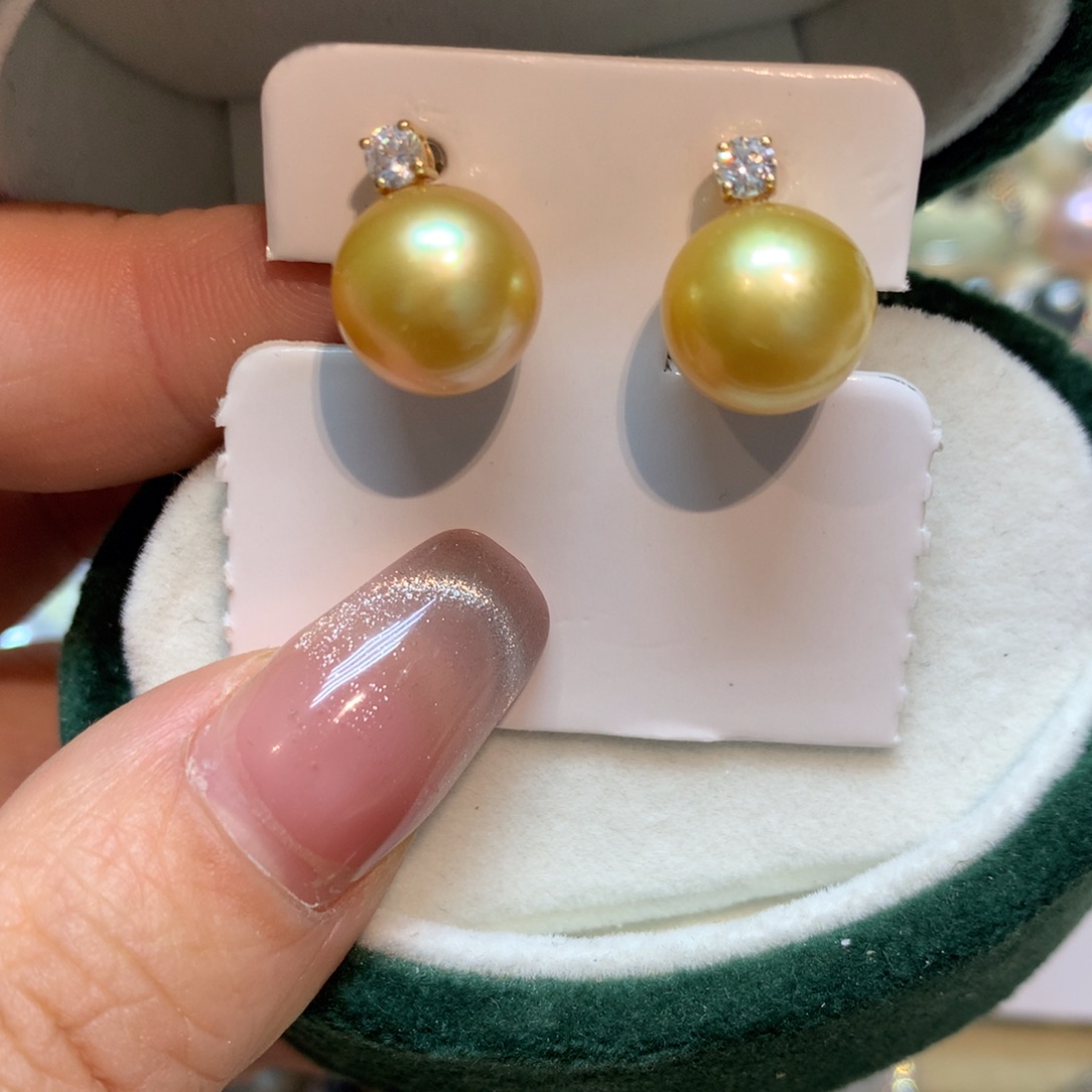 海水珍珠耳饰14K金镶嵌