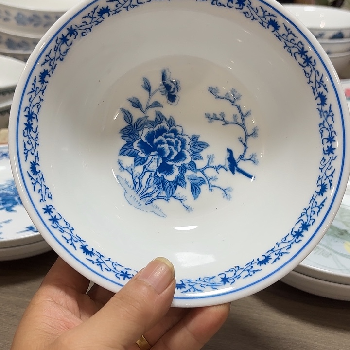 18公分兰花，小鸟菜馆菜碗