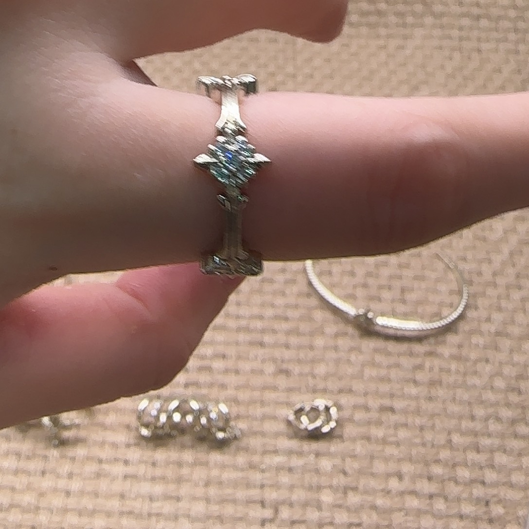 锆石铜合金活口可调节戒指