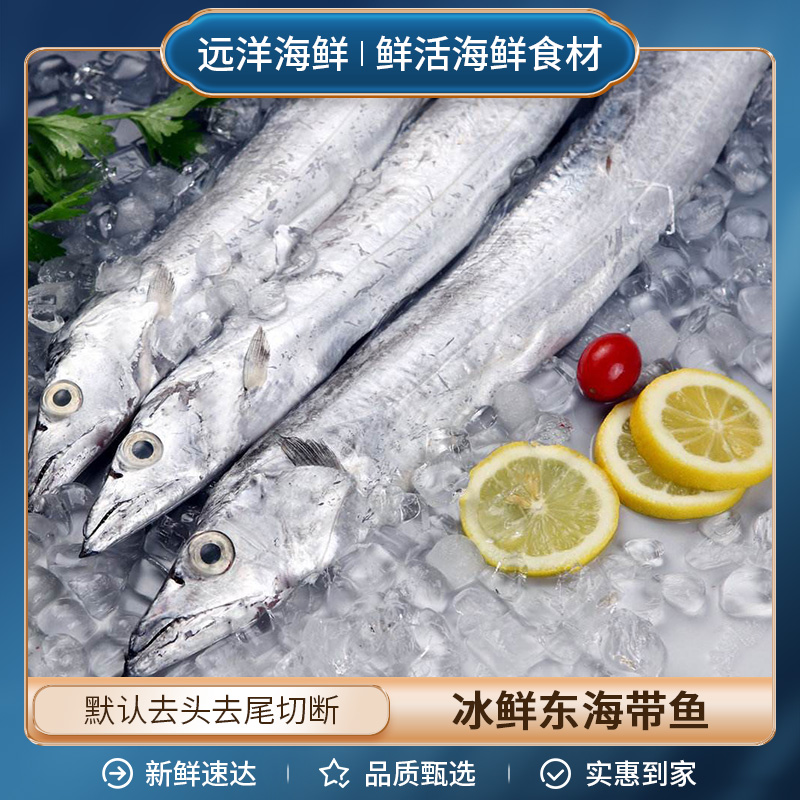 冰鲜东海整条带鱼B级 一条约350g-500g带鱼同城送