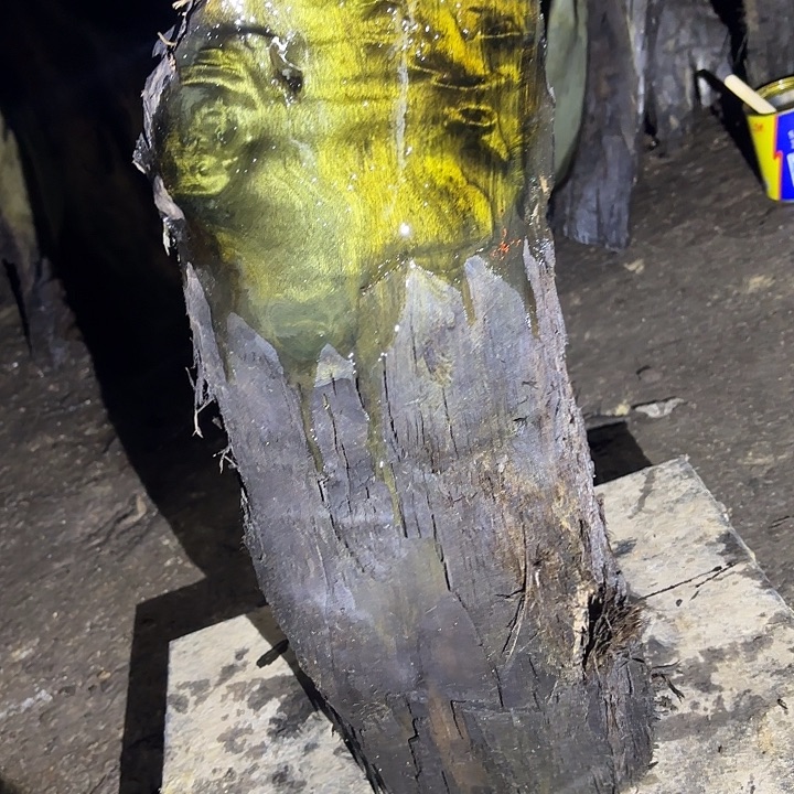 金***笑乌木金丝楠摆件毛料