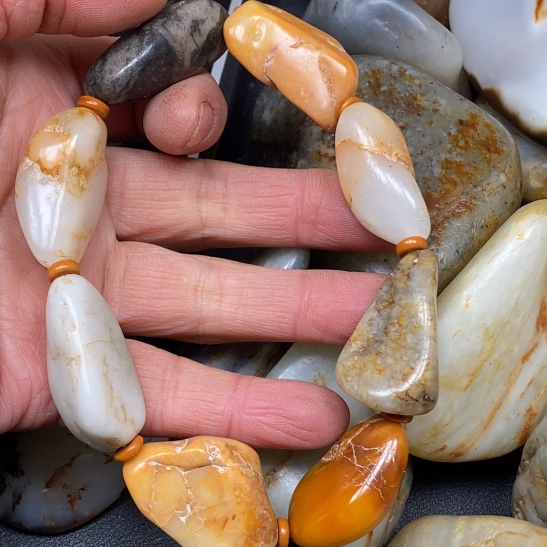 和田玉挂件银S925镀金镶嵌